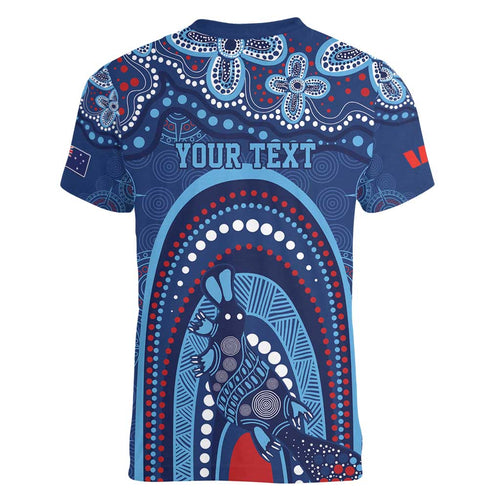 Personalized Australia NSW Rugby Indigenous Series Women V-Neck T-Shirt Blues Platypus