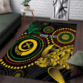 Vanuatu Personalized Aboriginal Arts Area Rug Turtle and Iguana Special - Aussie Hoodie