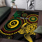 Vanuatu Personalized Aboriginal Arts Area Rug Turtle and Iguana Special - Aussie Hoodie