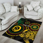 Vanuatu Personalized Aboriginal Arts Area Rug Turtle and Iguana Special - Aussie Hoodie
