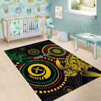 Vanuatu Personalized Aboriginal Arts Area Rug Turtle and Iguana Special - Aussie Hoodie