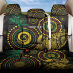 Vanuatu Personalized Aboriginal Arts Back Car Seat Cover Turtle and Iguana Special - Aussie Hoodie