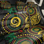 Vanuatu Personalized Aboriginal Arts Back Car Seat Cover Turtle and Iguana Special - Aussie Hoodie