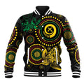 Vanuatu Personalized Aboriginal Arts Baseball Jacket Turtle and Iguana Special - Aussie Hoodie
