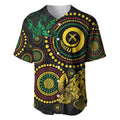 Vanuatu Personalized Aboriginal Arts Baseball Jersey Turtle and Iguana Special - Aussie Hoodie
