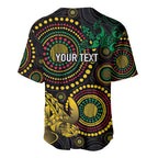 Vanuatu Personalized Aboriginal Arts Baseball Jersey Turtle and Iguana Special - Aussie Hoodie