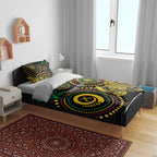 Vanuatu Personalized Aboriginal Arts Bedding Set Turtle and Iguana Special - Aussie Hoodie