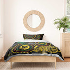 Vanuatu Personalized Aboriginal Arts Bedding Set Turtle and Iguana Special - Aussie Hoodie