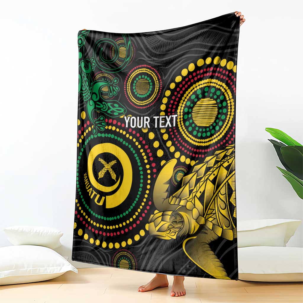 Vanuatu Personalized Aboriginal Arts Blanket Turtle and Iguana Special - Aussie Hoodie
