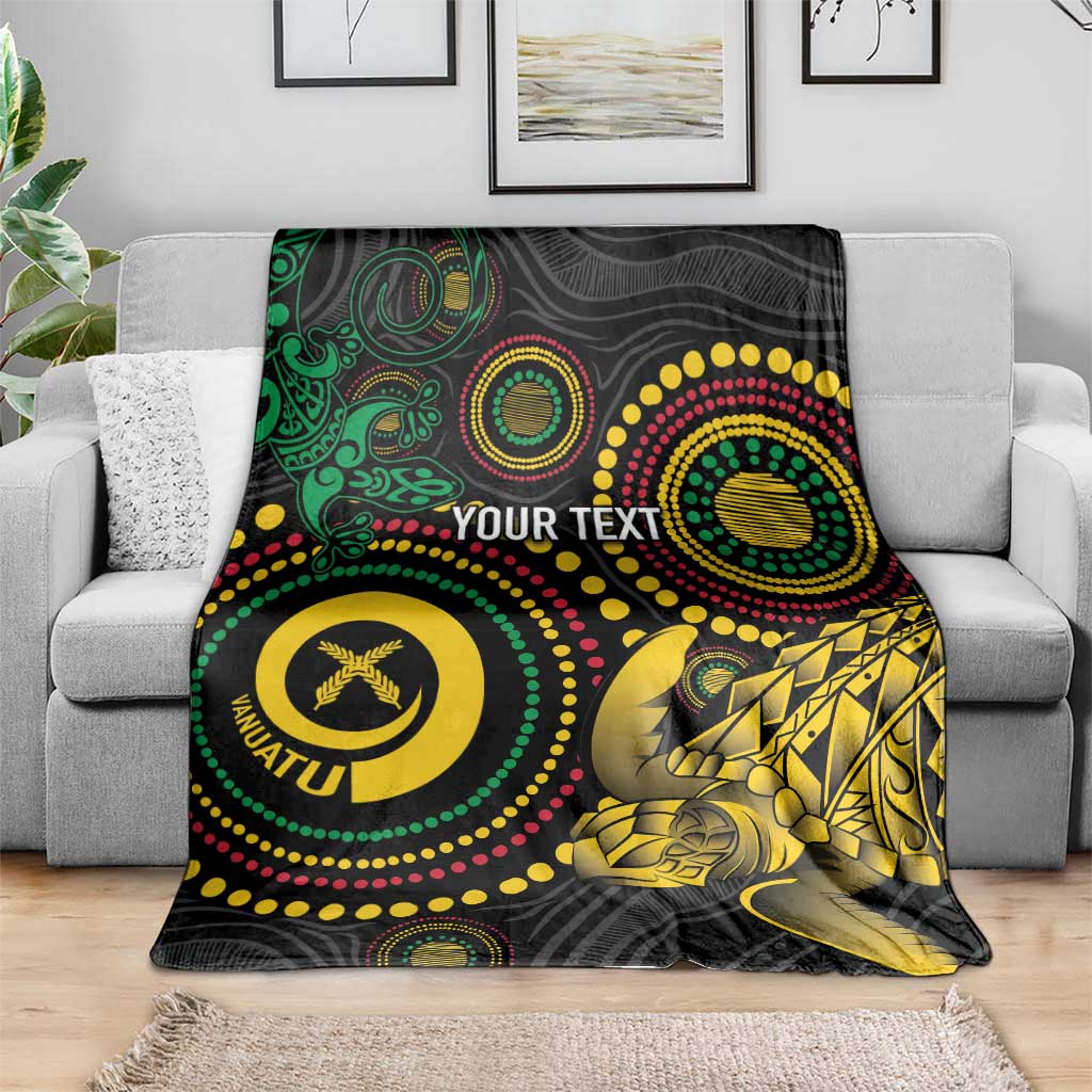 Vanuatu Personalized Aboriginal Arts Blanket Turtle and Iguana Special - Aussie Hoodie