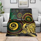 Vanuatu Personalized Aboriginal Arts Blanket Turtle and Iguana Special - Aussie Hoodie