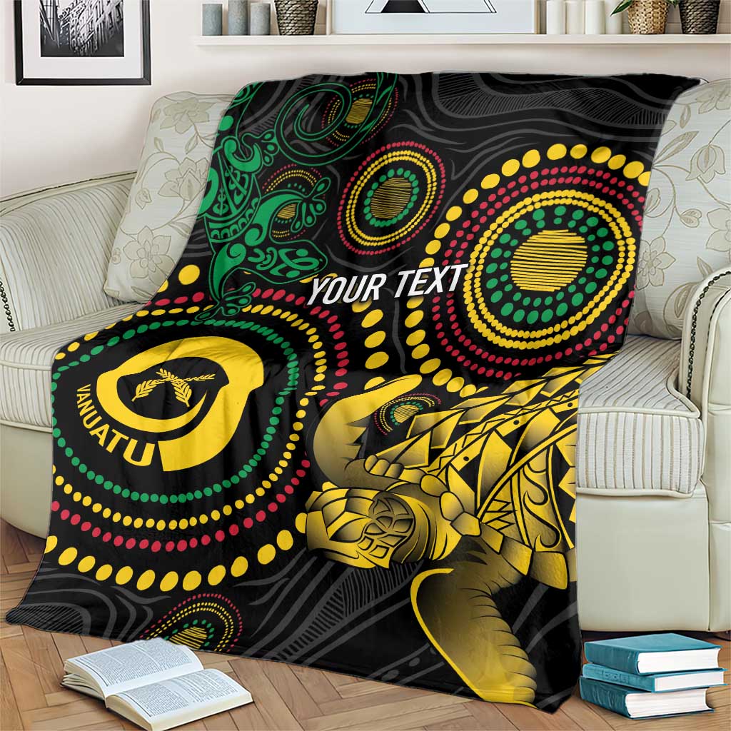 Vanuatu Personalized Aboriginal Arts Blanket Turtle and Iguana Special - Aussie Hoodie