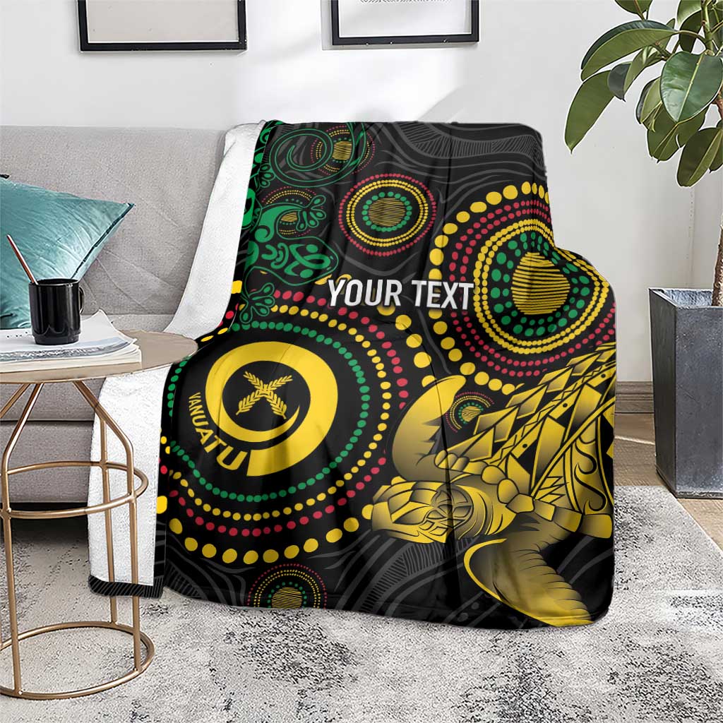 Vanuatu Personalized Aboriginal Arts Blanket Turtle and Iguana Special - Aussie Hoodie