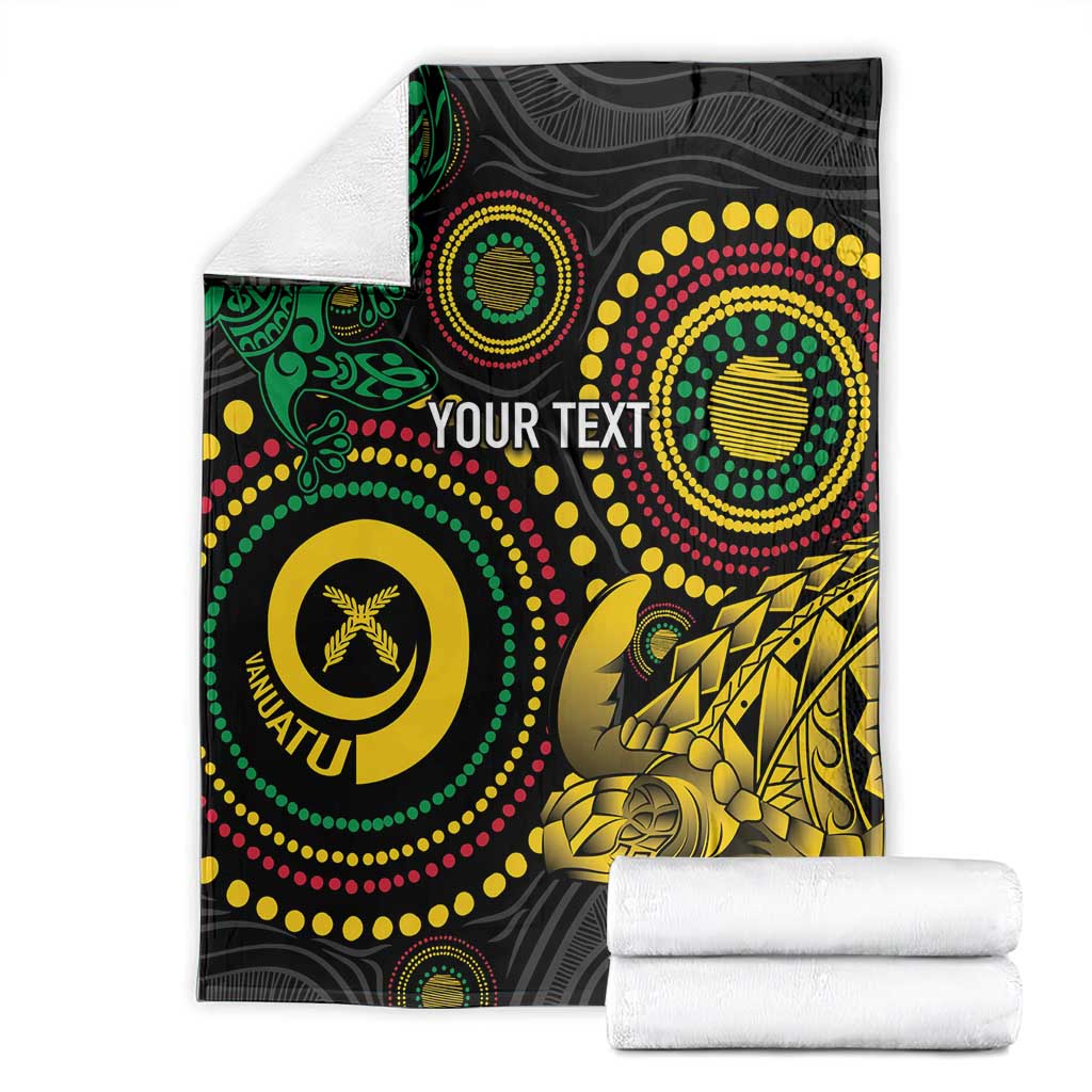 Vanuatu Personalized Aboriginal Arts Blanket Turtle and Iguana Special - Aussie Hoodie