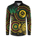 Vanuatu Personalized Aboriginal Arts Button Sweatshirt Turtle and Iguana Special - Aussie Hoodie