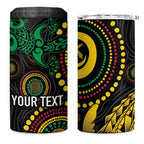 Vanuatu Personalized Aboriginal Arts 4 in 1 Can Cooler Tumbler Turtle and Iguana Special - Aussie Hoodie