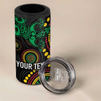Vanuatu Personalized Aboriginal Arts 4 in 1 Can Cooler Tumbler Turtle and Iguana Special - Aussie Hoodie