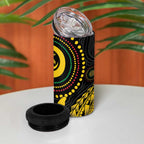 Vanuatu Personalized Aboriginal Arts 4 in 1 Can Cooler Tumbler Turtle and Iguana Special - Aussie Hoodie