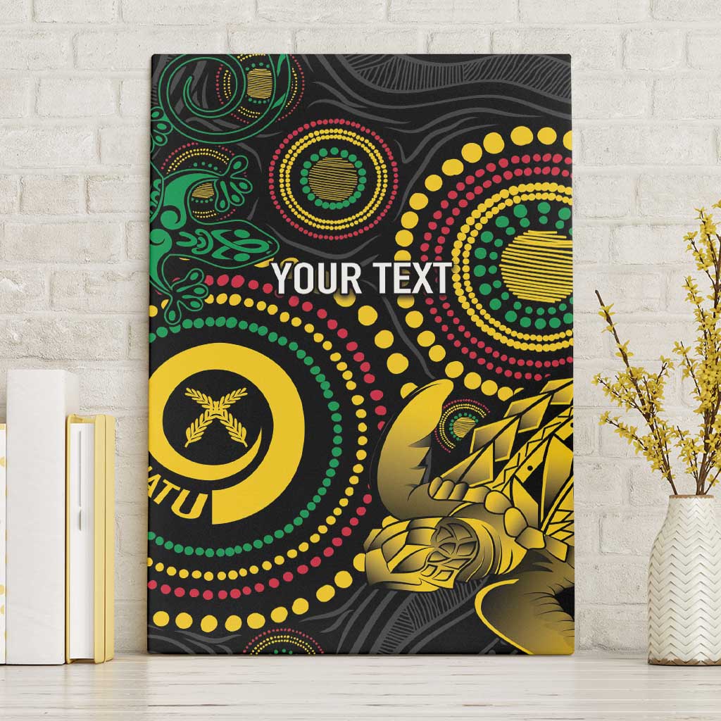 Vanuatu Personalized Aboriginal Arts Canvas Wall Art Turtle and Iguana Special - Aussie Hoodie