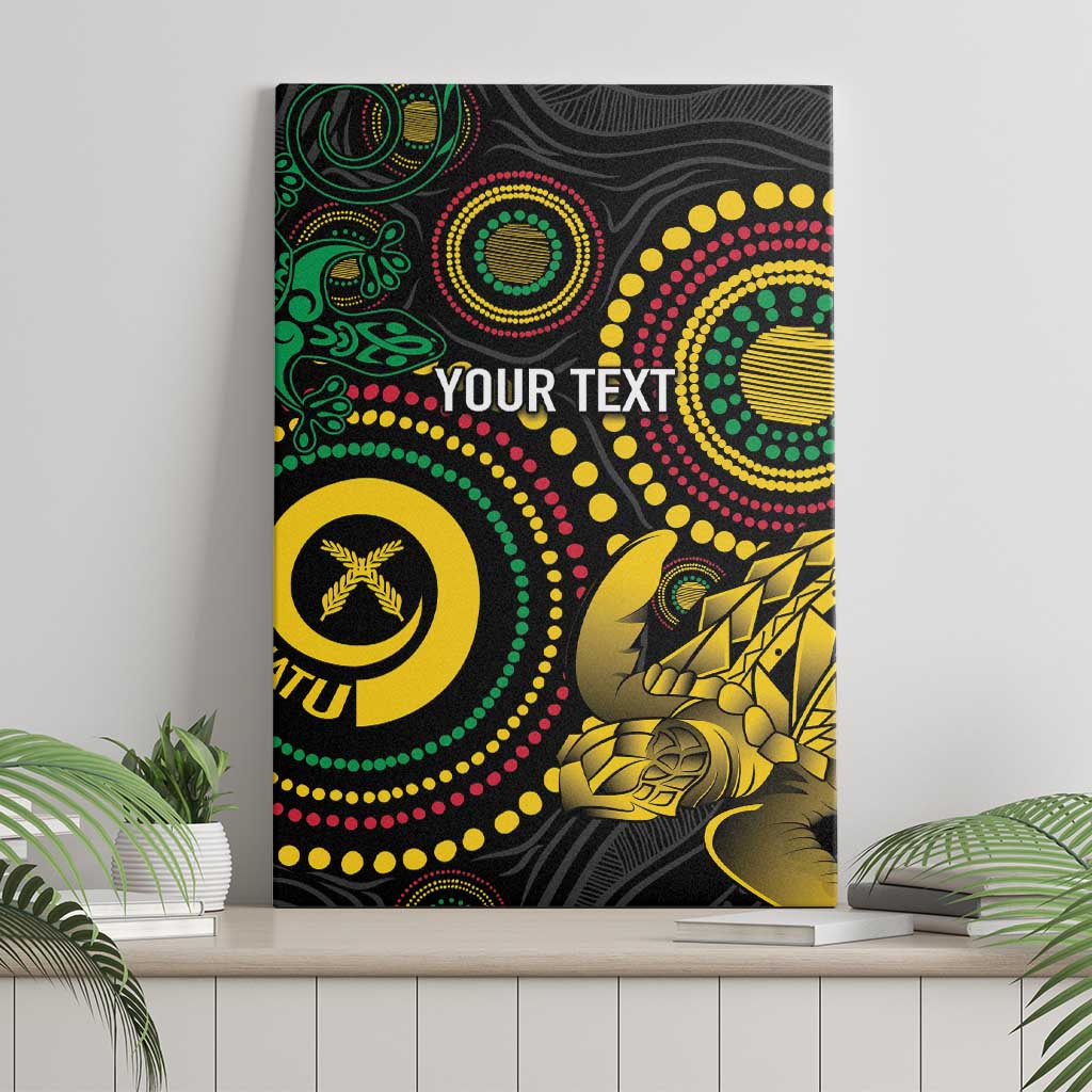 Vanuatu Personalized Aboriginal Arts Canvas Wall Art Turtle and Iguana Special - Aussie Hoodie