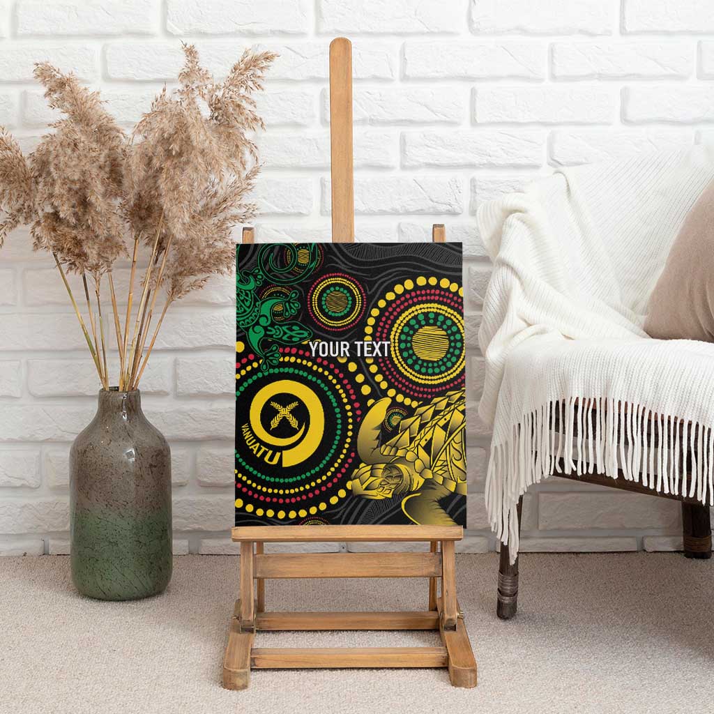 Vanuatu Personalized Aboriginal Arts Canvas Wall Art Turtle and Iguana Special - Aussie Hoodie
