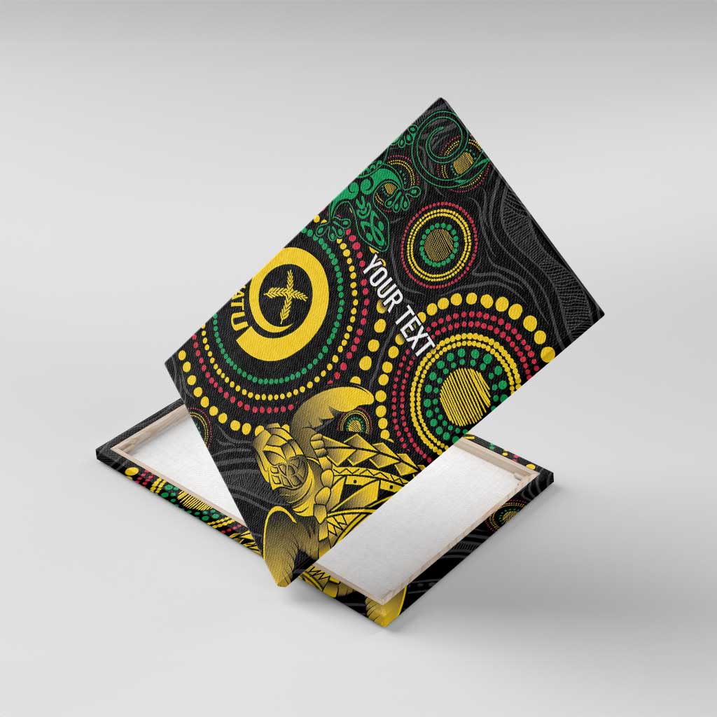 Vanuatu Personalized Aboriginal Arts Canvas Wall Art Turtle and Iguana Special - Aussie Hoodie