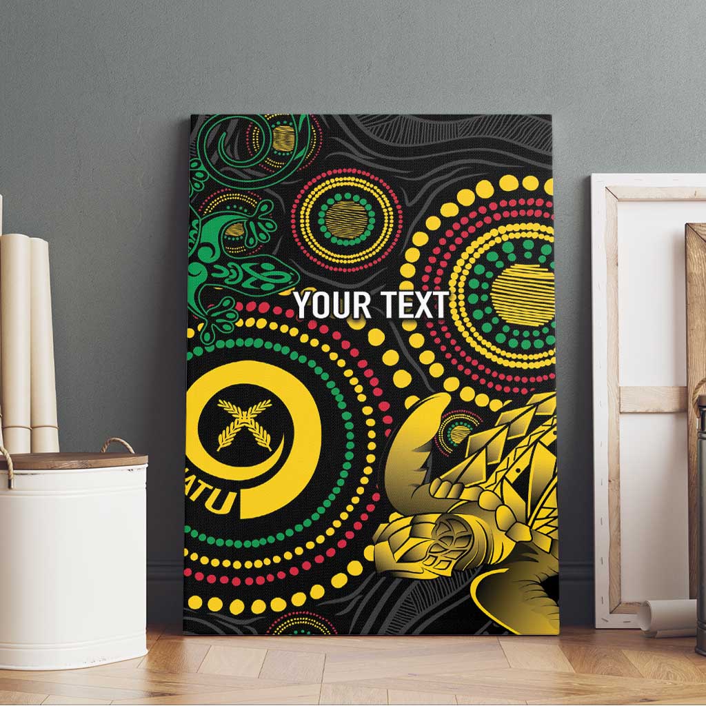 Vanuatu Personalized Aboriginal Arts Canvas Wall Art Turtle and Iguana Special - Aussie Hoodie