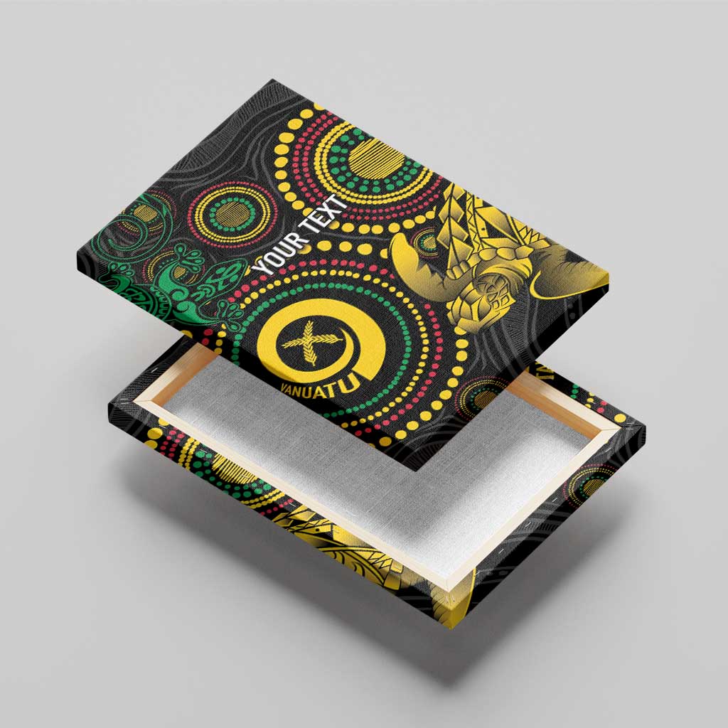 Vanuatu Personalized Aboriginal Arts Canvas Wall Art Turtle and Iguana Special - Aussie Hoodie