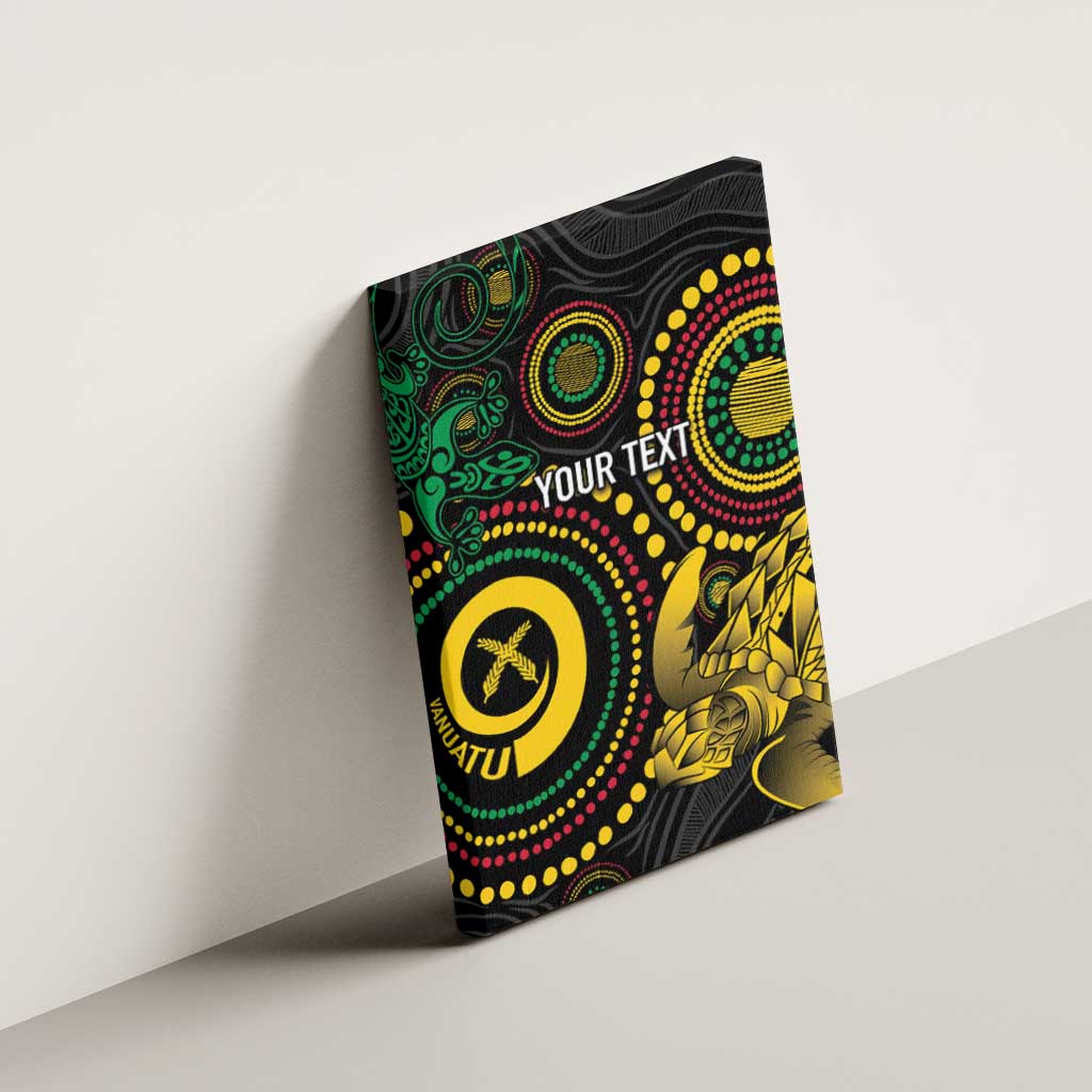 Vanuatu Personalized Aboriginal Arts Canvas Wall Art Turtle and Iguana Special - Aussie Hoodie
