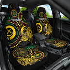 Vanuatu Personalized Aboriginal Arts Car Seat Cover Turtle and Iguana Special - Aussie Hoodie