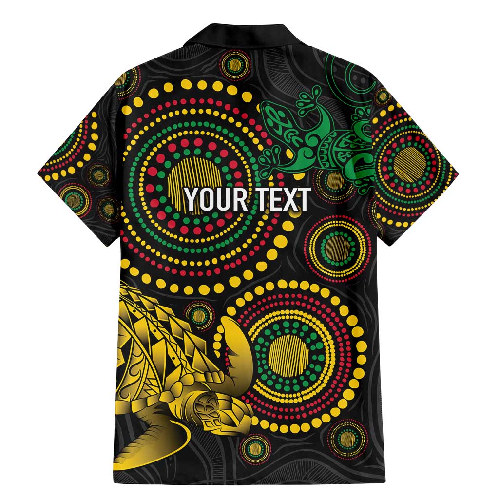 Vanuatu Personalized Aboriginal Arts Family Matching Mermaid Dress and Hawaiian Shirt Turtle and Iguana Special - Aussie Hoodie