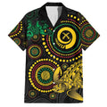 Vanuatu Personalized Aboriginal Arts Family Matching Off The Shoulder Long Sleeve Dress and Hawaiian Shirt Turtle and Iguana Special - Aussie Hoodie