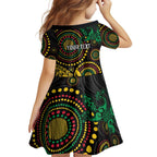 Vanuatu Personalized Aboriginal Arts Family Matching Puletasi and Hawaiian Shirt Turtle and Iguana Special - Aussie Hoodie