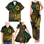 Vanuatu Personalized Aboriginal Arts Family Matching Tank Maxi Dress and Hawaiian Shirt Turtle and Iguana Special - Aussie Hoodie