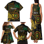 Vanuatu Personalized Aboriginal Arts Family Matching Tank Maxi Dress and Hawaiian Shirt Turtle and Iguana Special - Aussie Hoodie
