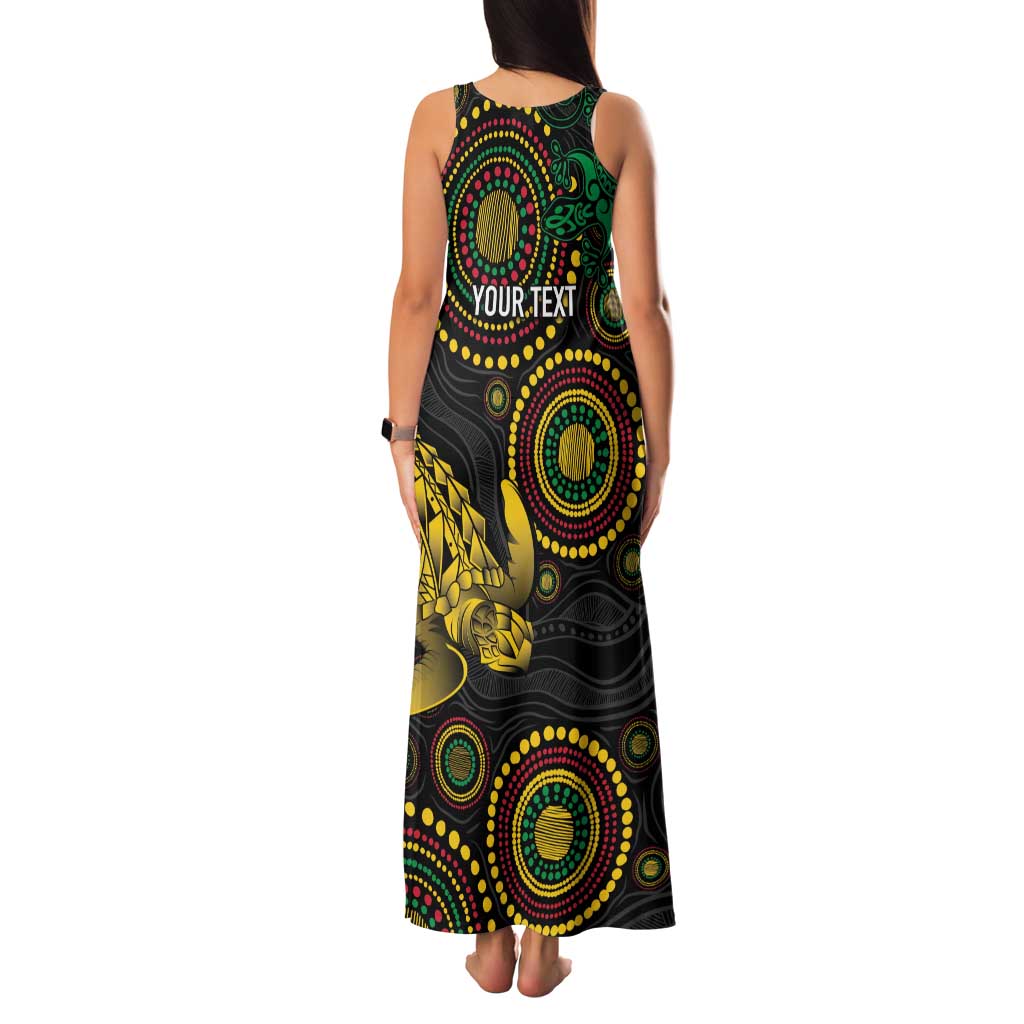 Vanuatu Personalized Aboriginal Arts Family Matching Tank Maxi Dress and Hawaiian Shirt Turtle and Iguana Special - Aussie Hoodie