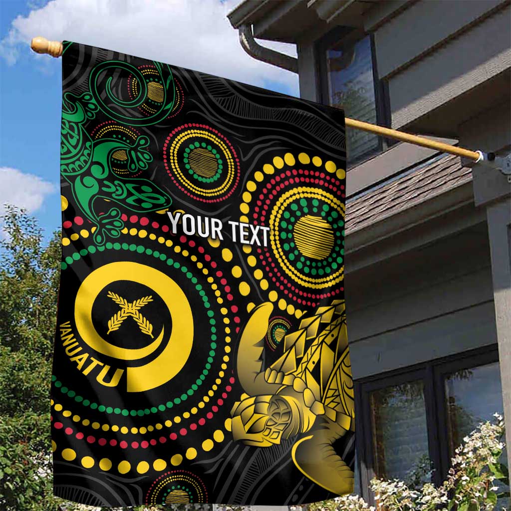 Vanuatu Personalized Aboriginal Arts Garden Flag Turtle and Iguana Special - Aussie Hoodie