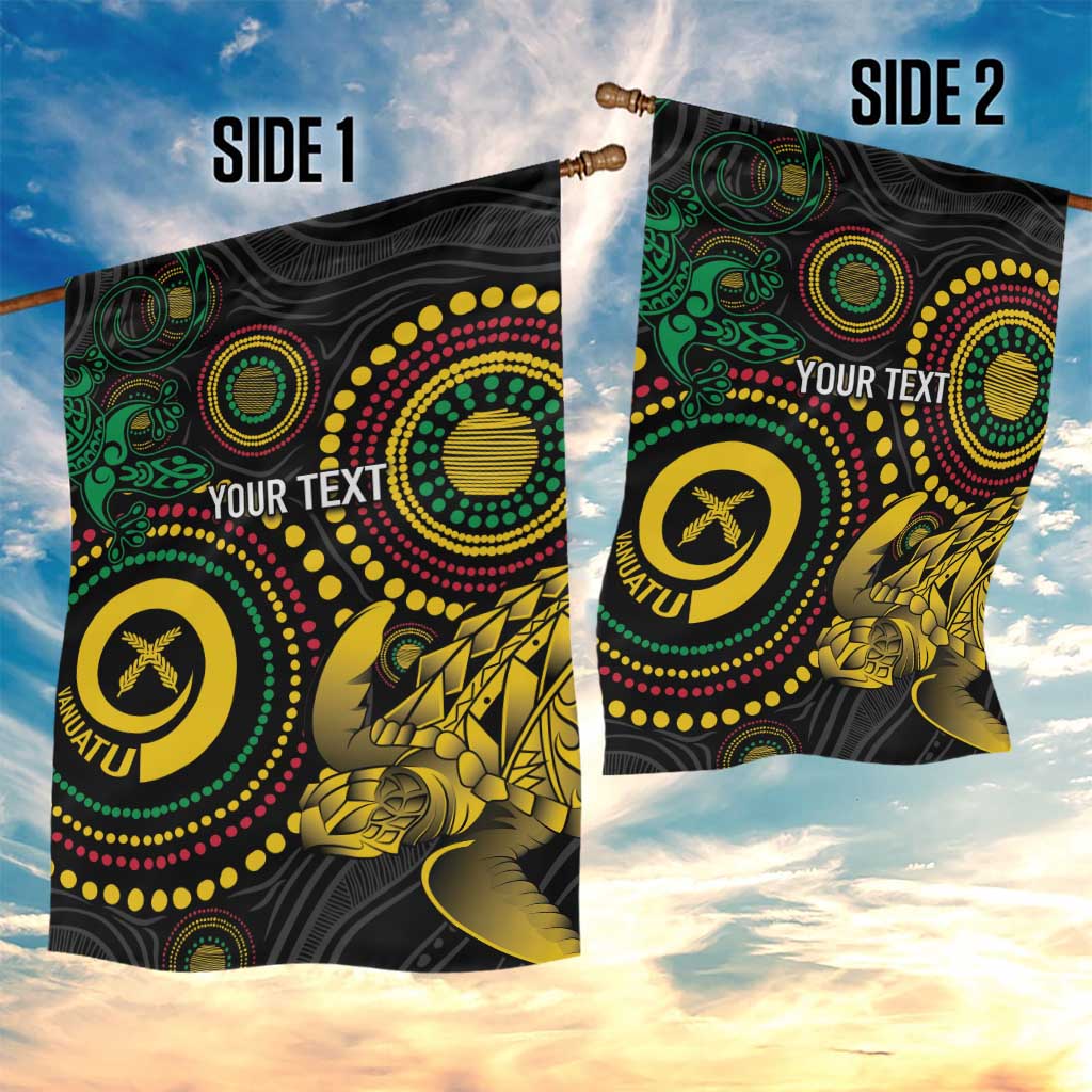 Vanuatu Personalized Aboriginal Arts Garden Flag Turtle and Iguana Special - Aussie Hoodie