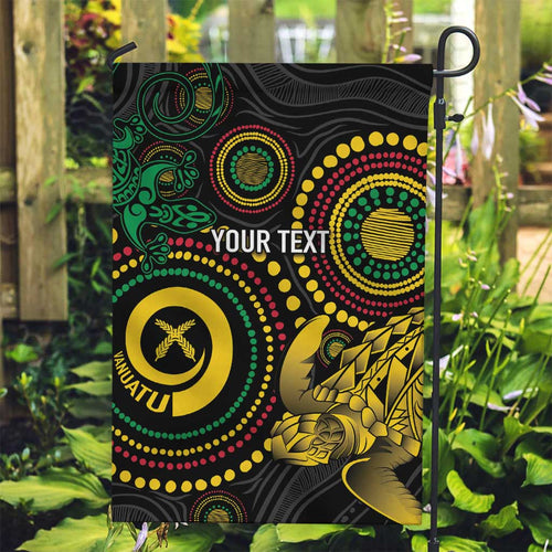 Vanuatu Personalized Aboriginal Arts Garden Flag Turtle and Iguana Special - Aussie Hoodie