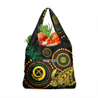 Vanuatu Personalized Aboriginal Arts Grocery Bag Turtle and Iguana Special - Aussie Hoodie