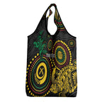 Vanuatu Personalized Aboriginal Arts Grocery Bag Turtle and Iguana Special - Aussie Hoodie
