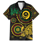 Vanuatu Personalized Aboriginal Arts Hawaiian Shirt Turtle and Iguana Special - Aussie Hoodie