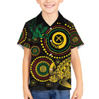 Vanuatu Personalized Aboriginal Arts Hawaiian Shirt Turtle and Iguana Special - Aussie Hoodie