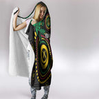 Vanuatu Personalized Aboriginal Arts Hooded Blanket Turtle and Iguana Special - Aussie Hoodie