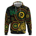 Vanuatu Personalized Aboriginal Arts Hoodie Turtle and Iguana Special - Aussie Hoodie