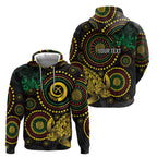 Vanuatu Personalized Aboriginal Arts Hoodie Turtle and Iguana Special - Aussie Hoodie
