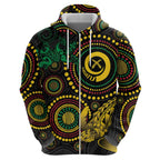 Vanuatu Personalized Aboriginal Arts Hoodie Turtle and Iguana Special - Aussie Hoodie