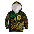 Vanuatu Personalized Aboriginal Arts Kid Hoodie Turtle and Iguana Special - Aussie Hoodie