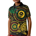 Vanuatu Personalized Aboriginal Arts Kid Polo Shirt Turtle and Iguana Special - Aussie Hoodie