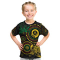 Vanuatu Personalized Aboriginal Arts Kid T Shirt Turtle and Iguana Special - Aussie Hoodie